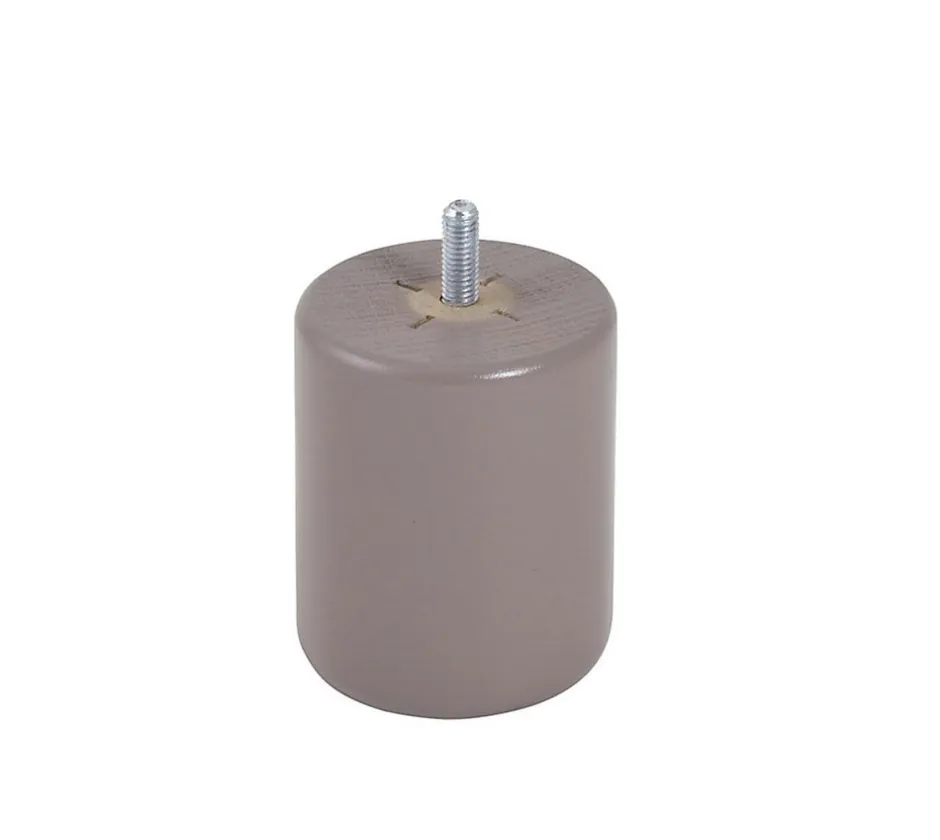 Bar plus Pied de lit cylindrique en hêtre taupe H. 8 x Ø6,8 cm