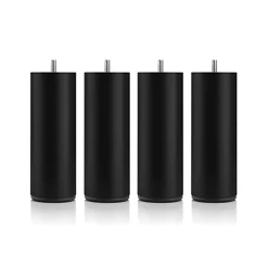 Bellecour Pied de lit cylindrique en métal Noir Hauteur 16 cm (vendu à l'unité) Hot