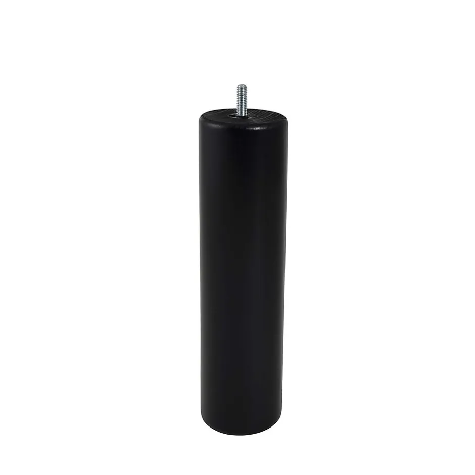 Bar plus Pied de lit cylindrique en hêtre noir H. 25 x Ø6,8 cm