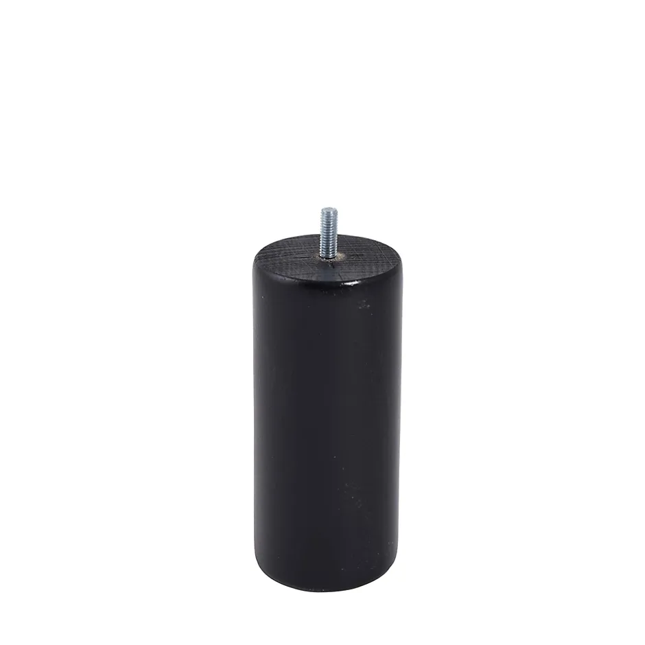 Bar plus Pied de lit cylindrique en hêtre noir H. 15 x Ø6,8 cm Clearance