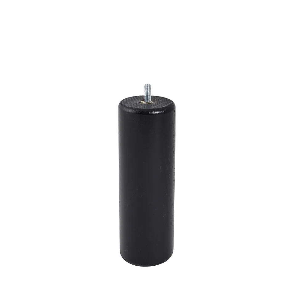 Bar plus Pied de lit cylindrique en hêtre noir H. 20 x Ø6,8 cm Outlet