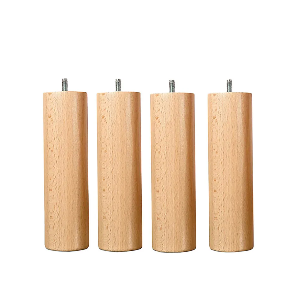 Bellecour Pied de lit cylindrique en bois Hauteur 30 cm (vendu à l'unité)