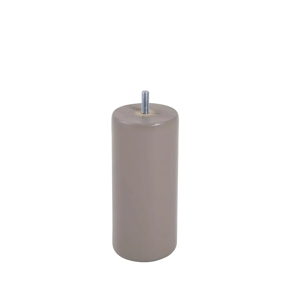 Bar plus Pied de lit cylindrique en hêtre taupe H. 15 x Ø6,8 cm