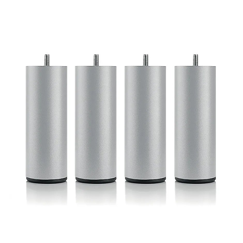 Bellecour Pied de lit cylindrique en métal Gris Hauteur 16 cm (vendu à l'unité)