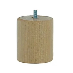 Bar plus Pied de lit cylindrique H. 80 mm x ø68 mm verni