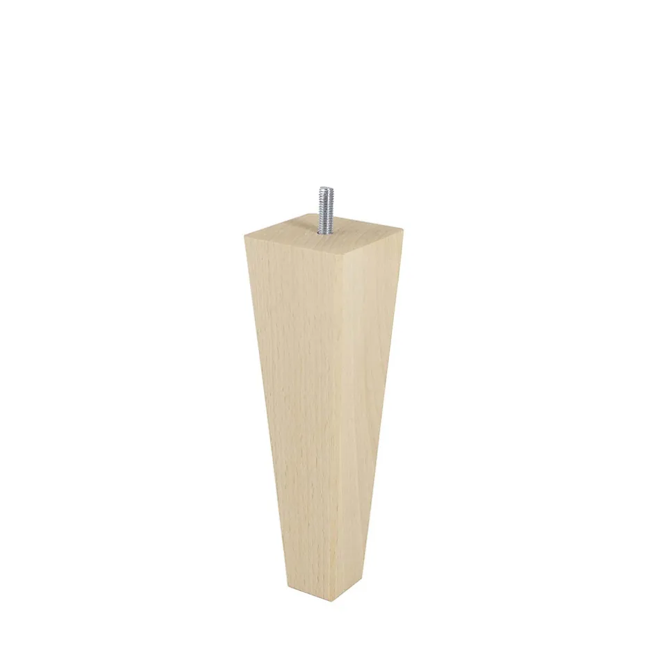 Bar plus Pied de lit pyramide en hêtre texture bois H. 20 x L. 6 cm