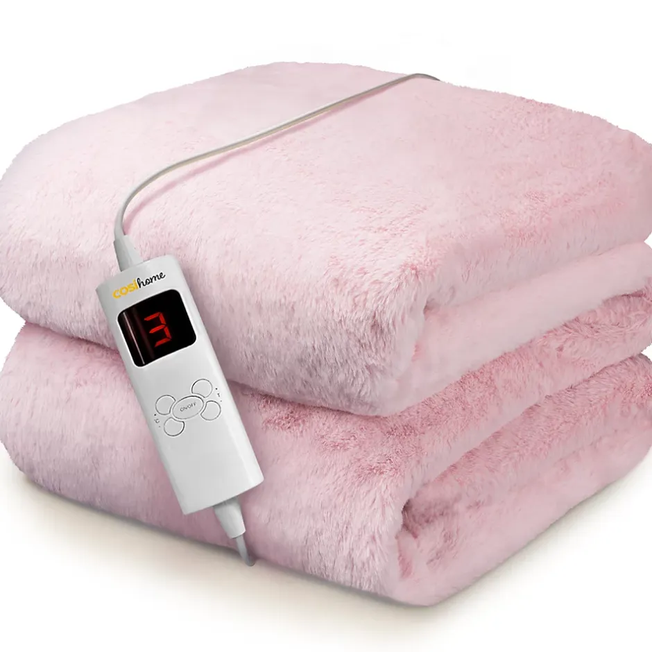 Cosi Home Plaid Chauffant Électrique En Fausse Fourrure De Luxe - Rose Best