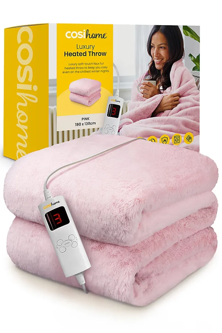 Cosi Home Plaid Chauffant Électrique En Fausse Fourrure De Luxe - Rose Best
