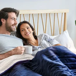 Cosi Home Plaid Chauffant Électrique Double En Polaire & Sherpa - Bleu Marine Online