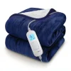 Cosi Home Plaid Chauffant Électrique En Polaire & Sherpa - Bleu Marine
