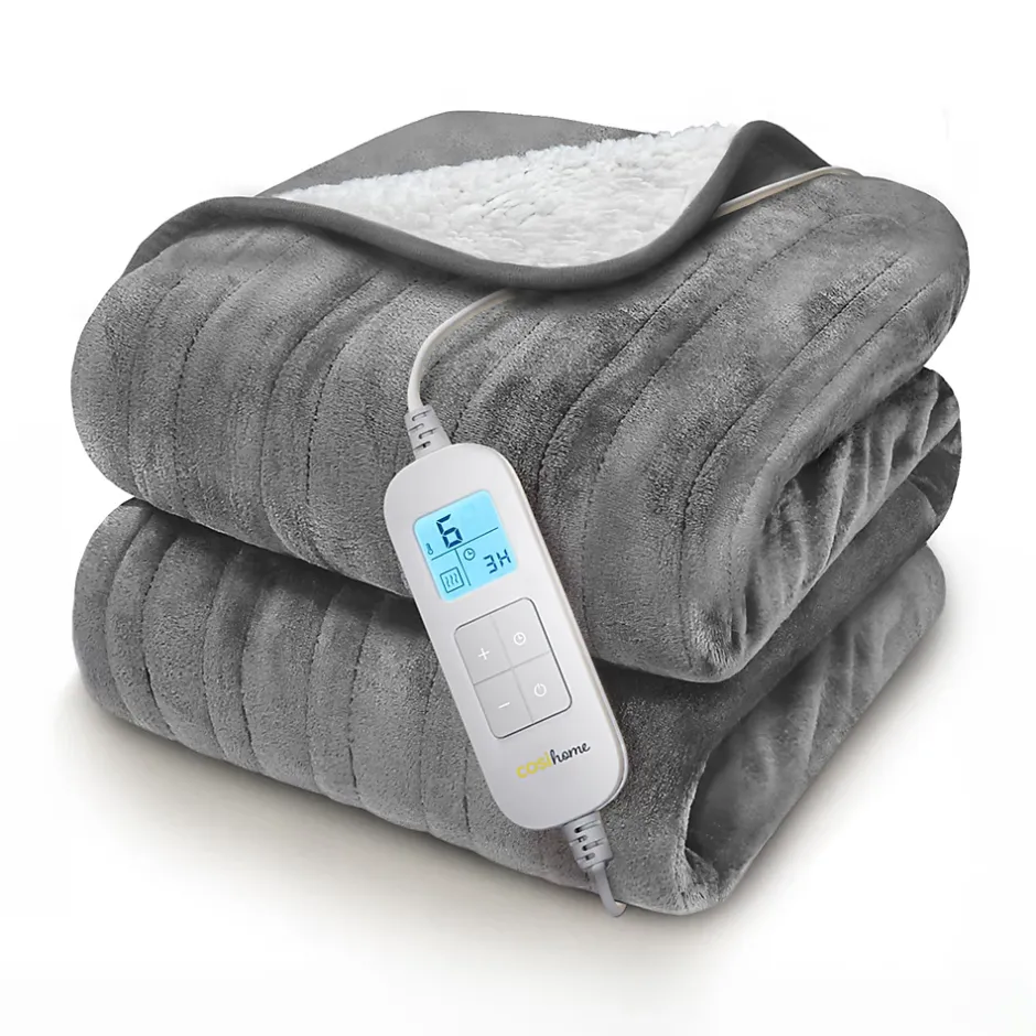 Cosi Home Plaid Chauffant Électrique En Polaire - Gris Clearance