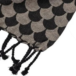 Sacasa Plaid en coton Noir et gris avec franges DROPALL -