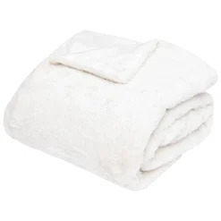 Atmosphera Créateur D'Intérieur PLAID FOUR TILDE BLANC 130X180 - Atmosphera