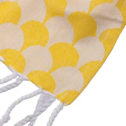 Sacasa Plaid jaune et blanc avec franges 130x170cm DROP -