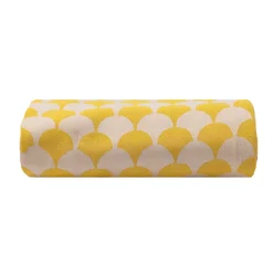 Sacasa Plaid jaune et blanc avec franges 130x170cm DROP -