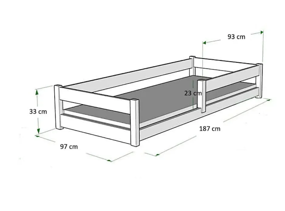Kobi Plancher lit bas Lila 180x80 cm - bois naturel Montessori Best