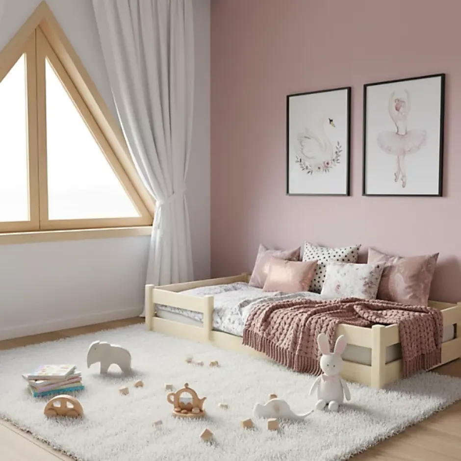 Kobi Plancher lit bas Lila 180x80 cm - bois naturel Montessori Best
