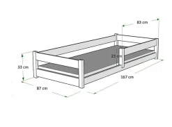 Kobi Plancher lit bas Lila 160x80 cm - Montessori bois naturel New