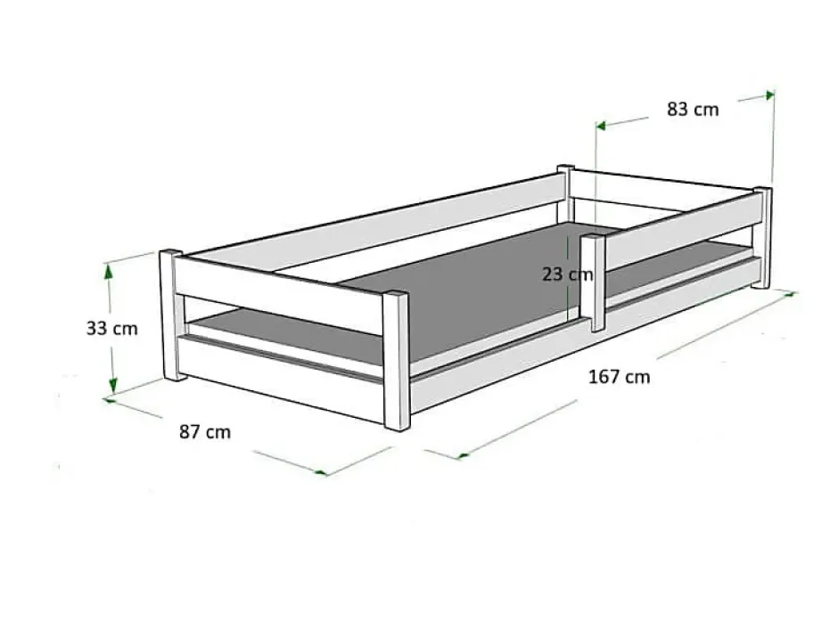 Kobi Plancher lit bas Lila 160x80 cm - Montessori bois naturel New