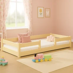 Kobi Plancher lit bas Lila 160x80 cm - Montessori bois naturel New