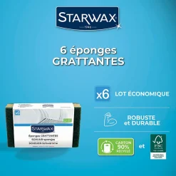 Starwax Éponge grattante pour les surfaces peu fragiles, vendue par 6 pièces