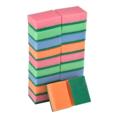 Éponge synthétique à récurer multi-usages L.13 x l.8,4 x ep.2,4 cm multicouleur vendue par 20 pièces New