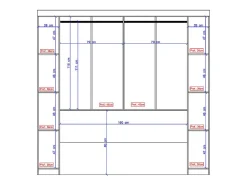 Vente-unique Pont de lit - 6 portes - Avec armoires et rangements - L216,5 cm - Blanc - ANTERO