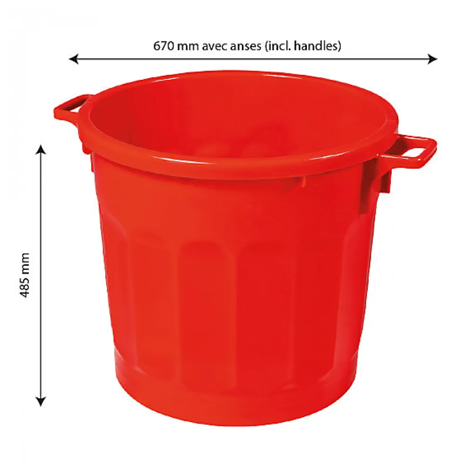 Gilac Poubelle ronde tri sélectif 75 L - rouge