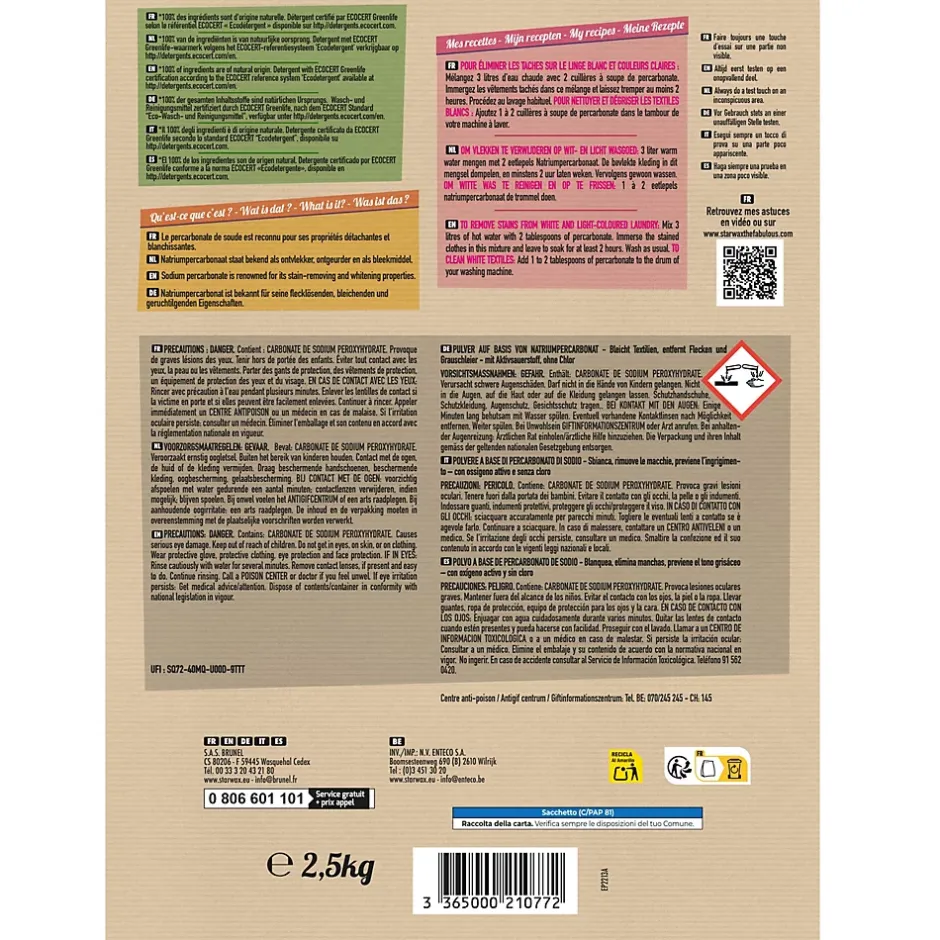 Starwax Fabulous Poudre à base de percarbonate 2,5kg New