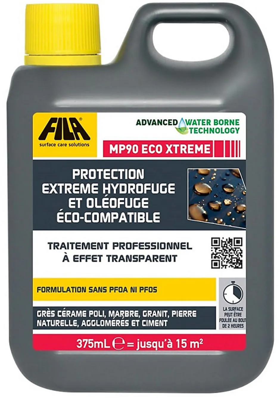 Fila Protection extrême hydrofuge et oléofuge éco-compatible MP90 ECO XTREME - Le bidon de 375 mL