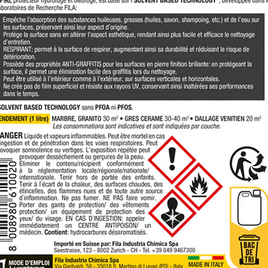 Fila Protection extrême hydrofuge et oléofuge éco-compatible MP90 ECO XTREME - Le bidon de 375 mL