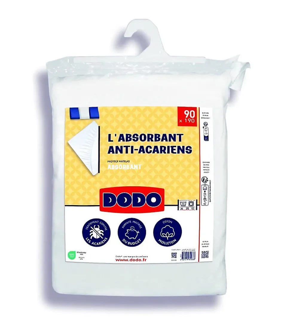 Dodo PROTEGE MATELAS L'ABSORBANT - ANTI ACARIENS - COTON - 90x190 cm -