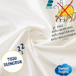 Sweetnight Protège matelas - Alèse Imperméable et Anti Acariens - Bouclette Éponge Coton - Silencieux et Respirant