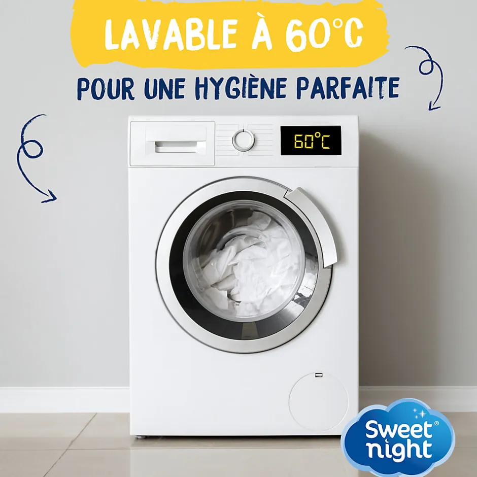 Sweetnight Protège matelas - Alèse Imperméable et Anti Acariens - Bouclette Éponge Coton - Silencieux et Respirant