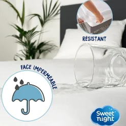 Sweetnight Protège matelas - Bouclette en Coton - Alèse Imperméable et Absorbante - Respirant et Silencieux Best