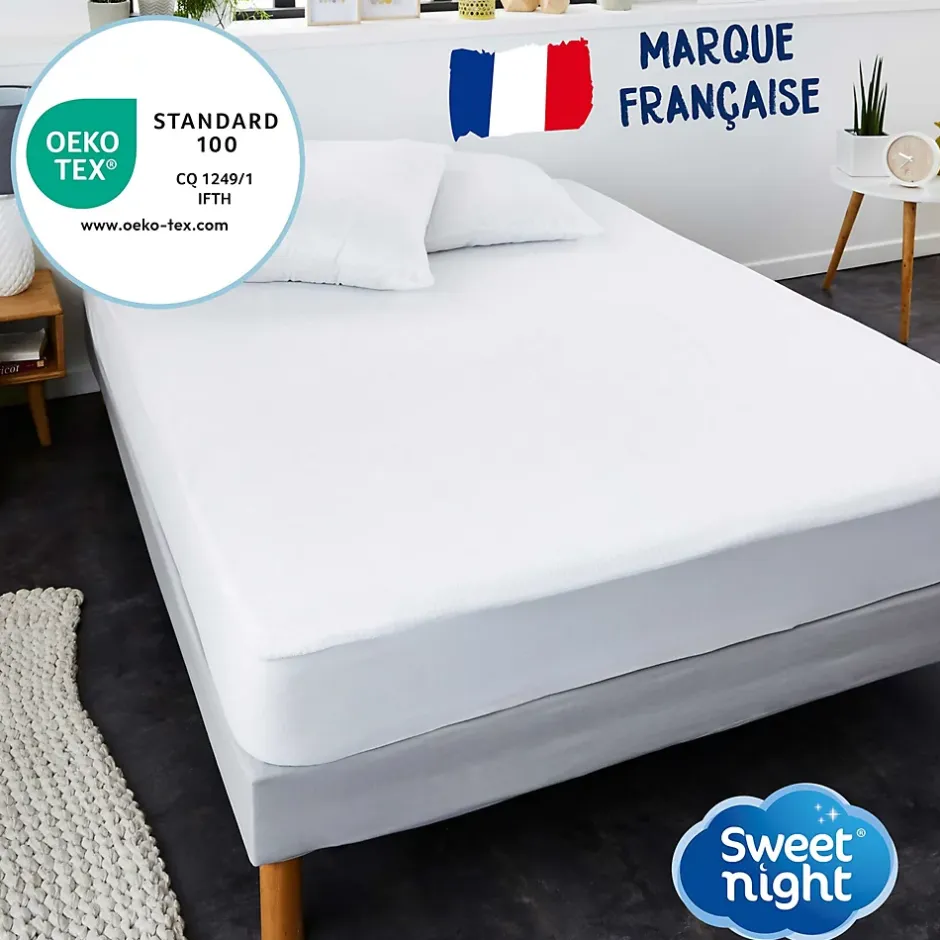 Sweetnight Protège matelas - Bouclette en Coton - Alèse Imperméable et Absorbante - Respirant et Silencieux Best