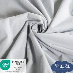 P’Tit Lit Protège Matelas Bébé 2 en 1 - Alèse + Drap Housse - 100% Coton - Imperméable et Respirant - Silencieux - Oeko Tex - Gris