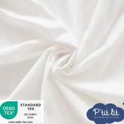 P’Tit Lit Protège Matelas Bébé 2 en 1 - Alèse + Drap Housse - 100% Coton - Imperméable et Respirant - Silencieux - Oeko Tex - Blanc Sale
