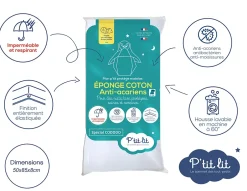 P’Tit Lit Protège Matelas Bébé Anti Acariens - Alèse Imperméable - Bouclette 100% coton - Silencieux et Absorbant - Oeko Tex Discount