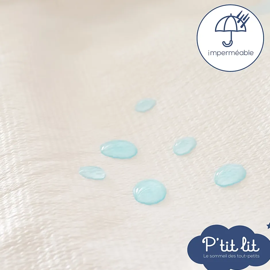 P’Tit Lit Protège Matelas Bébé Anti Acariens - Alèse Imperméable - Bouclette 100% coton - Silencieux et Absorbant - Oeko Tex Discount