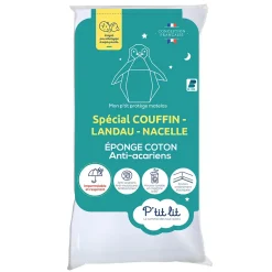 P’Tit Lit Protège Matelas Bébé Couffin - Landeau - Nacelle - Alèse Anti Acariens et Imperméable - Bouclette 100% coton Sale