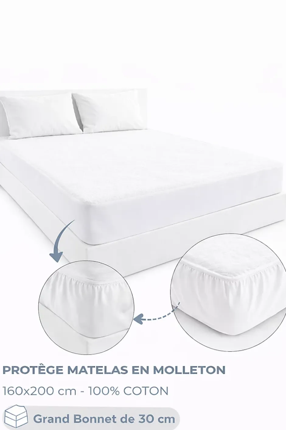 Mortreux Protège Matelas Molleton - 160 x 200 - 5072 New