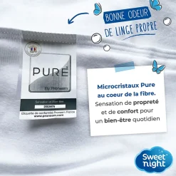 Sweetnight Protège Matelas 180x200 - Molleton 100% Coton - Senteur Linge Propre - Forme Drap Housse Extensible Hot