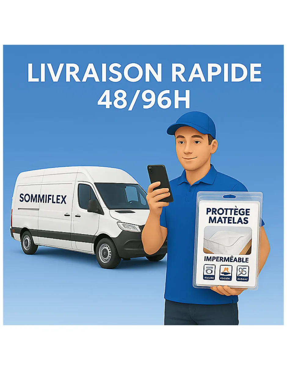 By Sommiflex. Protège Matelas 160x200 Imperméable Lavable, Respirant et Silencieux Convient