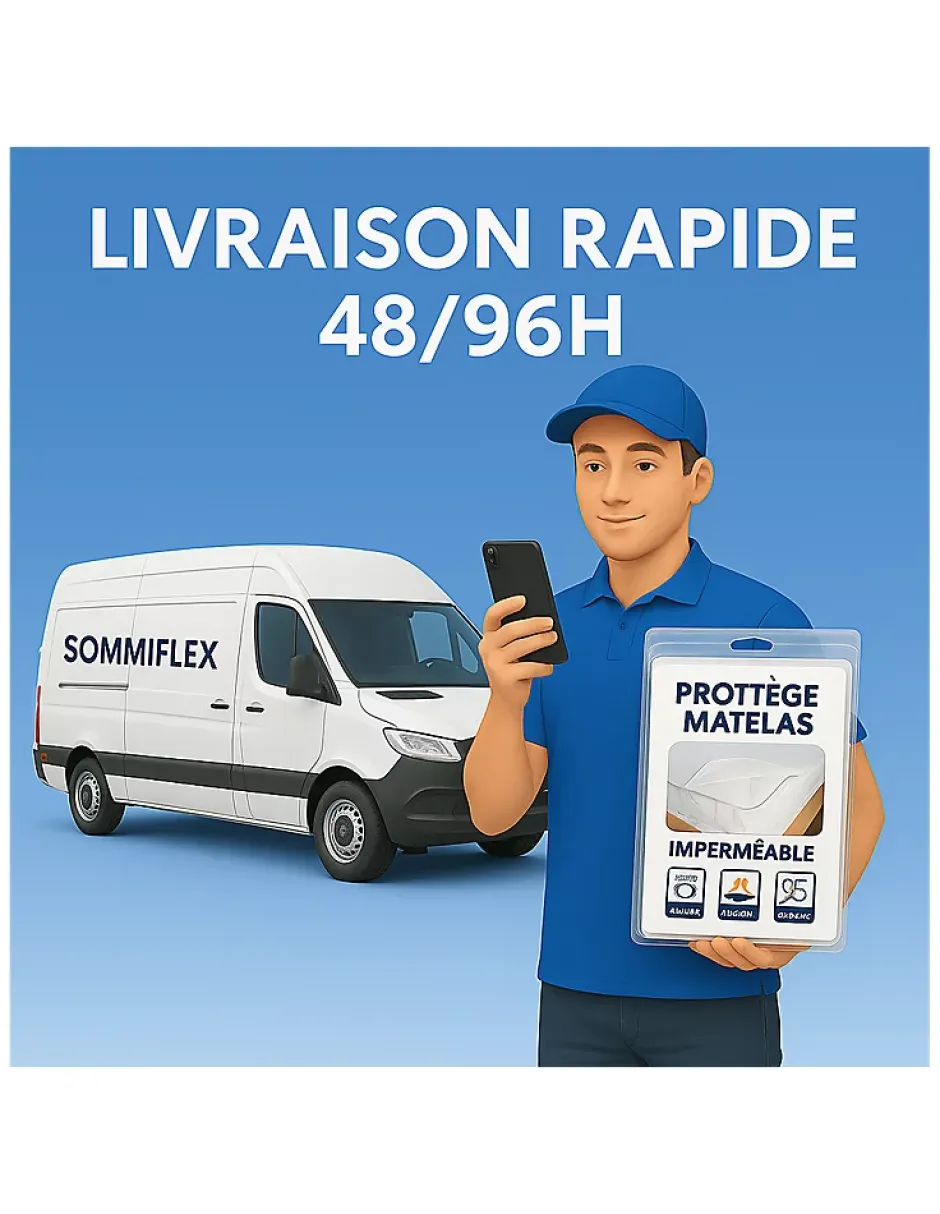 By Sommiflex. Protège Matelas 180x200 Imperméable Lavable, Respirant et Silencieux Convient Online