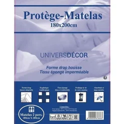 Univers Décor Protège-matelas imperméables, absorbant et anti-acariens 180 x 200 cm New
