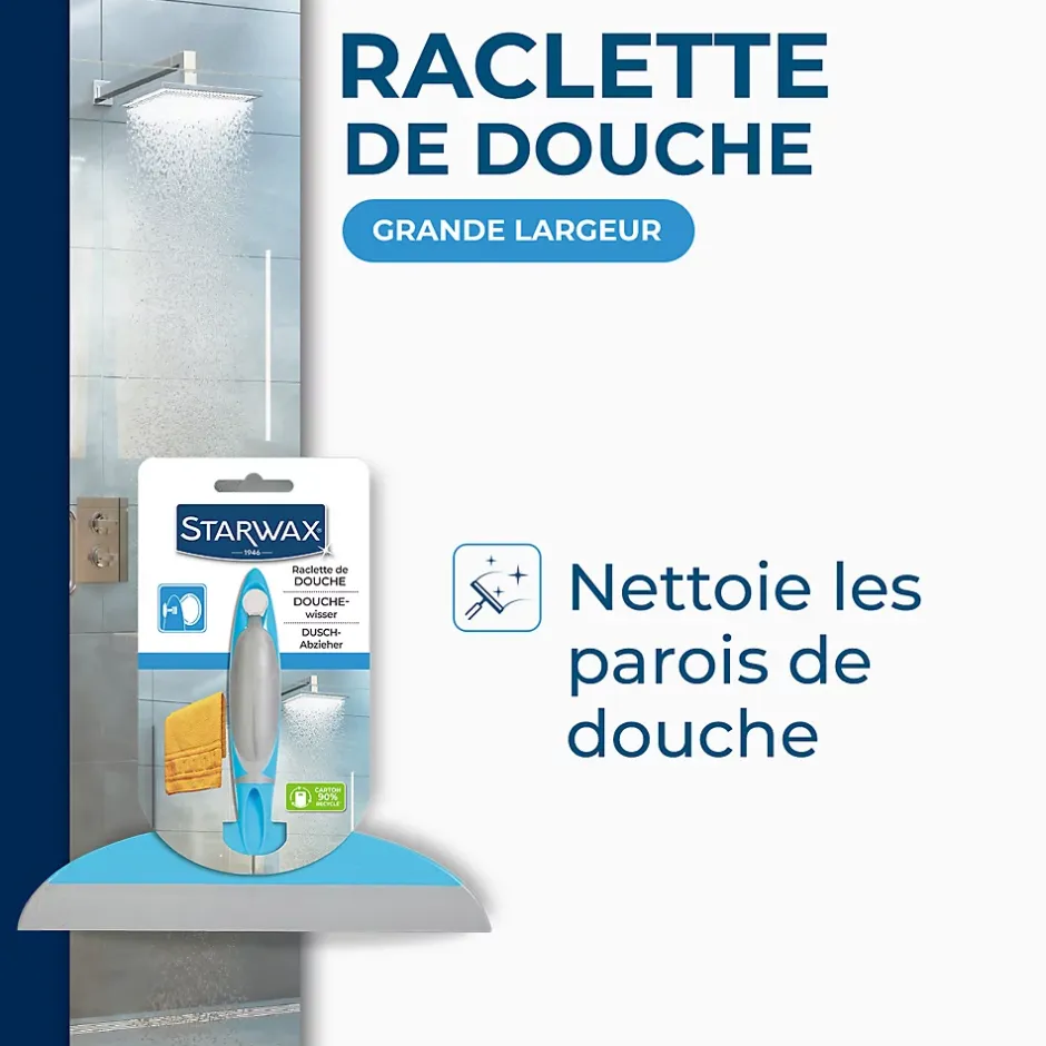 Starwax Raclette de douche coloris bleu/gris largeur 230 mm New