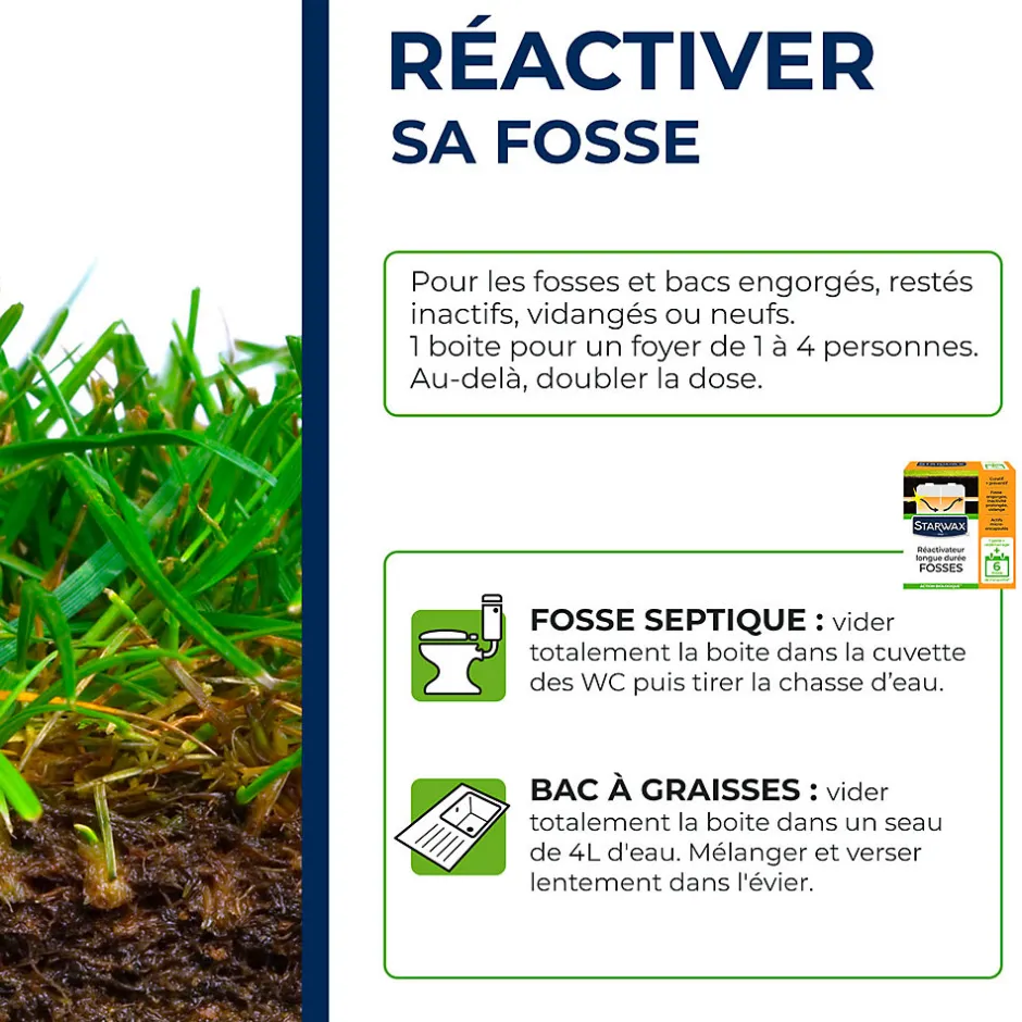 Starwax Réactivateur biologique fosses septiques 500g