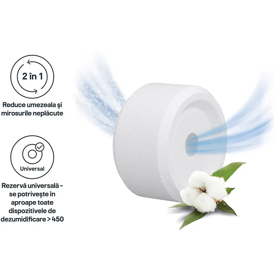 GoodHome Recharge pour absorbeur d'humidité 2 galets coton 20m² 450g Discount