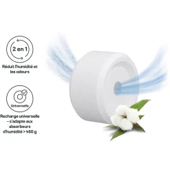 GoodHome Recharge pour absorbeur d'humidité 2 galets coton 20m² 450g Discount
